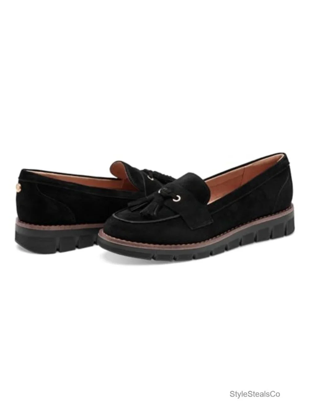 Leather Slip On Loafers with Tassel Detail, eFlex Arch Support